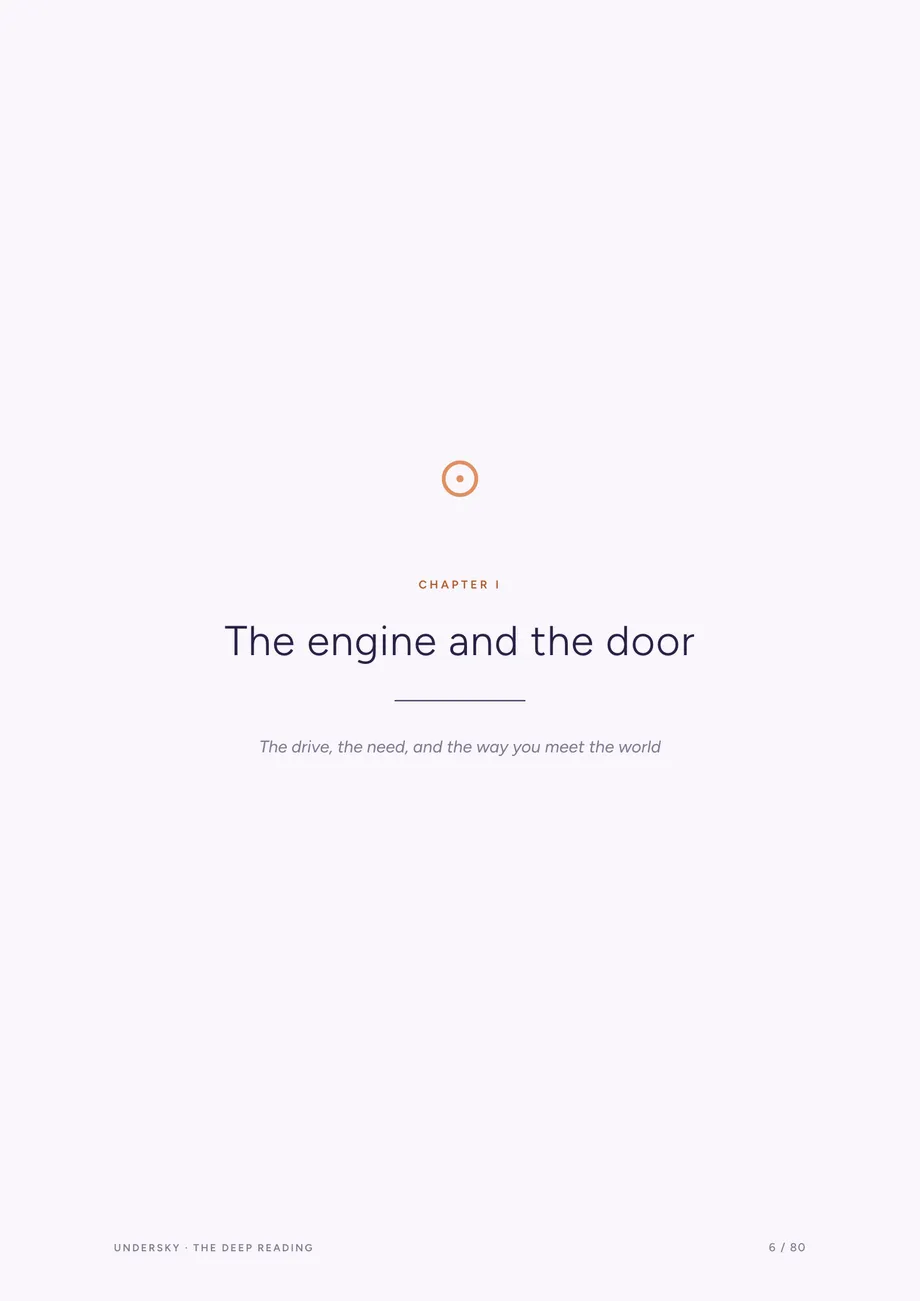 Chapter I divider: The engine and the door