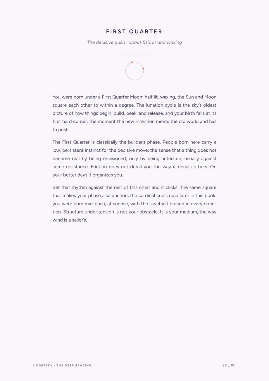 First Quarter Moon interpretation page